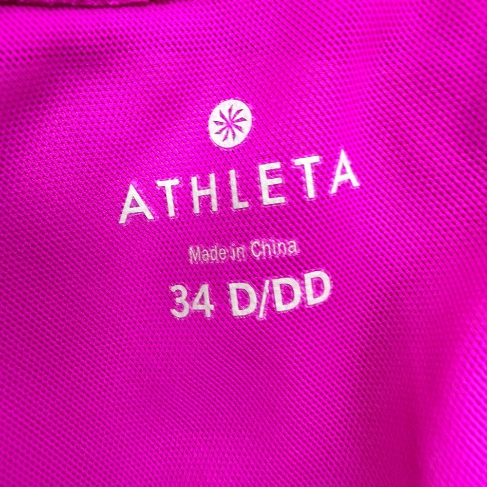 Athleta Magenta Purple Halter Twist Bikini Top 34 D/DD and Boy Short Bottoms Set - Picture 8 of 12